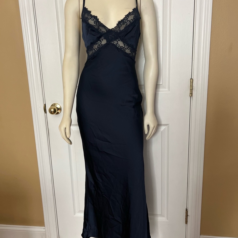 Princess Polly Treasure Bias Cut Maxi Dress Navy - Picture 8 of 16